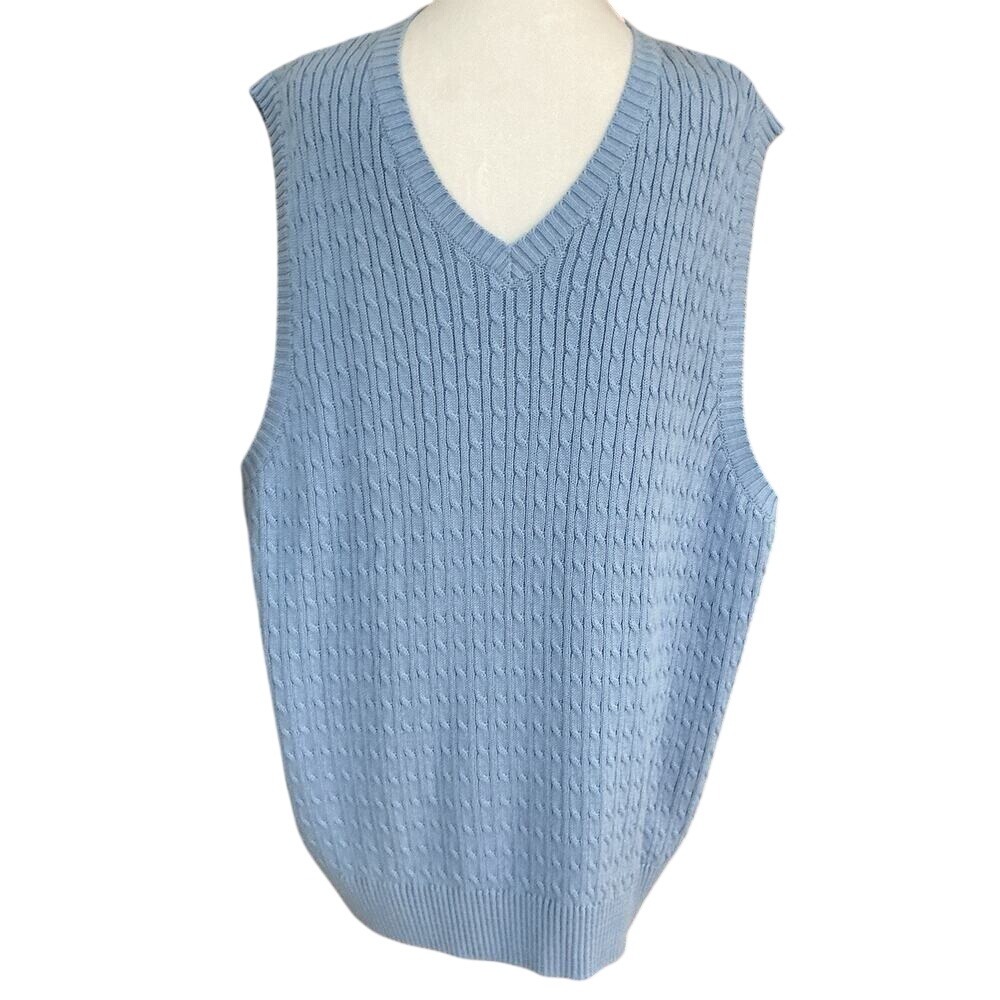 NWT Colours Alexander Julian Cricket Sweater Vest Carolina Blue UNC XL
